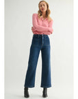 Patch Pocket Wide Leg Denim