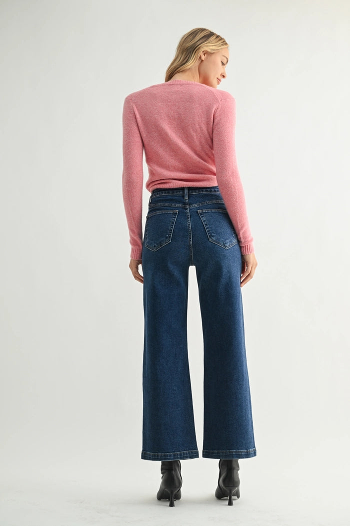 Patch Pocket Wide Leg Denim