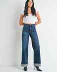 Cuffed Palazzo Denim