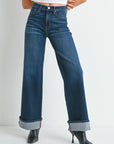 Cuffed Palazzo Denim