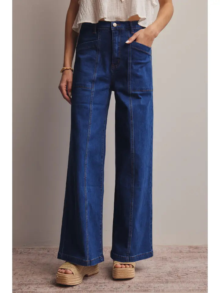 Aria High Rise Wide-Leg Denim