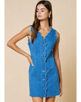 Daria Denim Scalloped Mini Dress