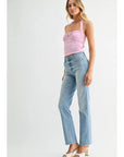 Stacie Mid Rise Stovepipe Straight Leg