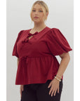 Camille Peplum Top- Plus Size