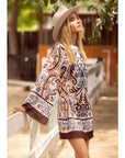 Larter Border Print Mini Dress