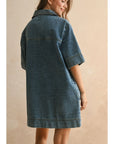 V-Neck Denim Tunic Dress