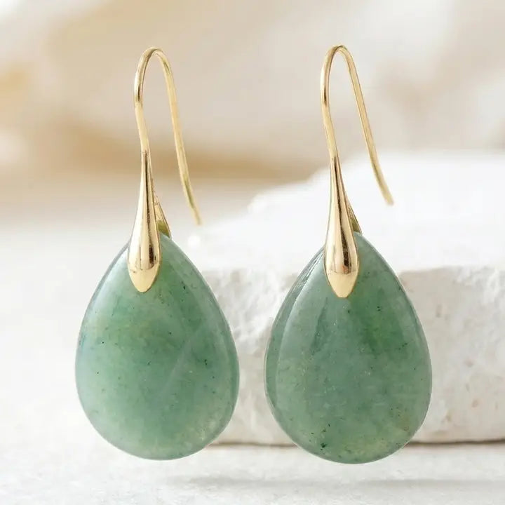 Emma Emerald Glow Aventurine Earrings