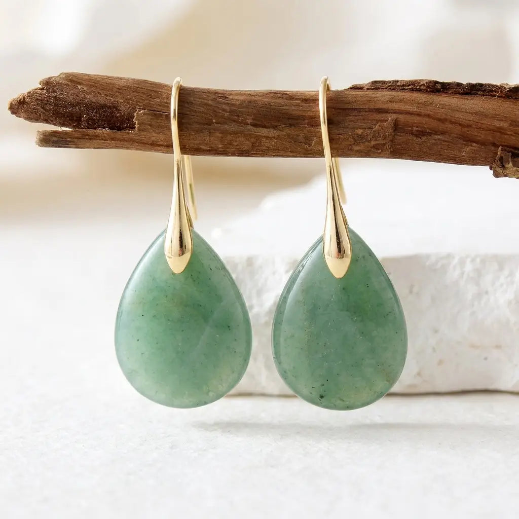 Emma Emerald Glow Aventurine Earrings