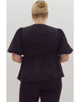 Camille Peplum Top- Plus Size