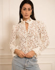 Leilani Jewel Button Lace Blouse