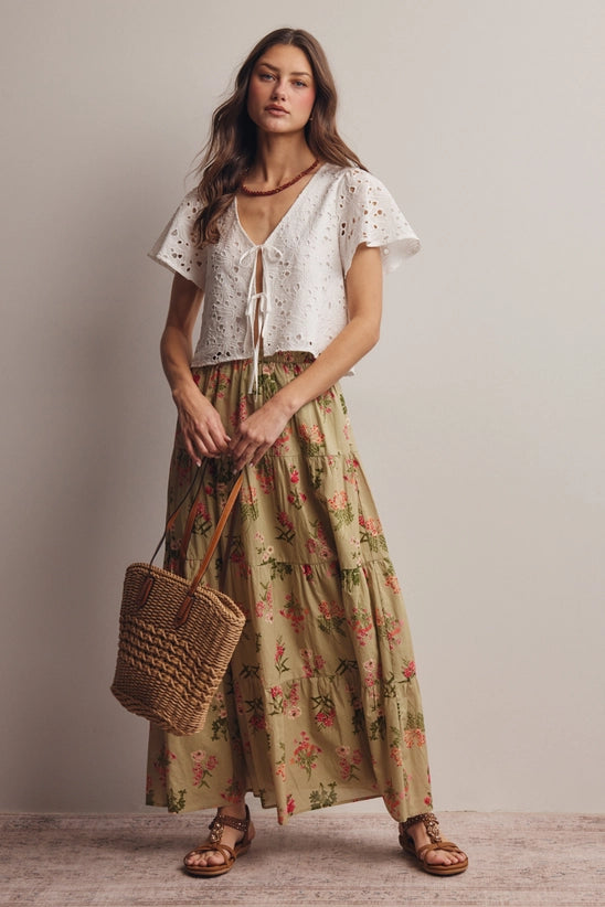 Kaia Eyelet Tie Top