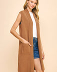 Faye Sleeveless Open Knit Cardigan