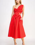 Fiona Knotted Bow Midi Dress