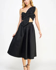 Fiona Knotted Bow Midi Dress