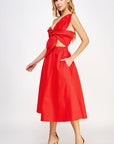 Fiona Knotted Bow Midi Dress