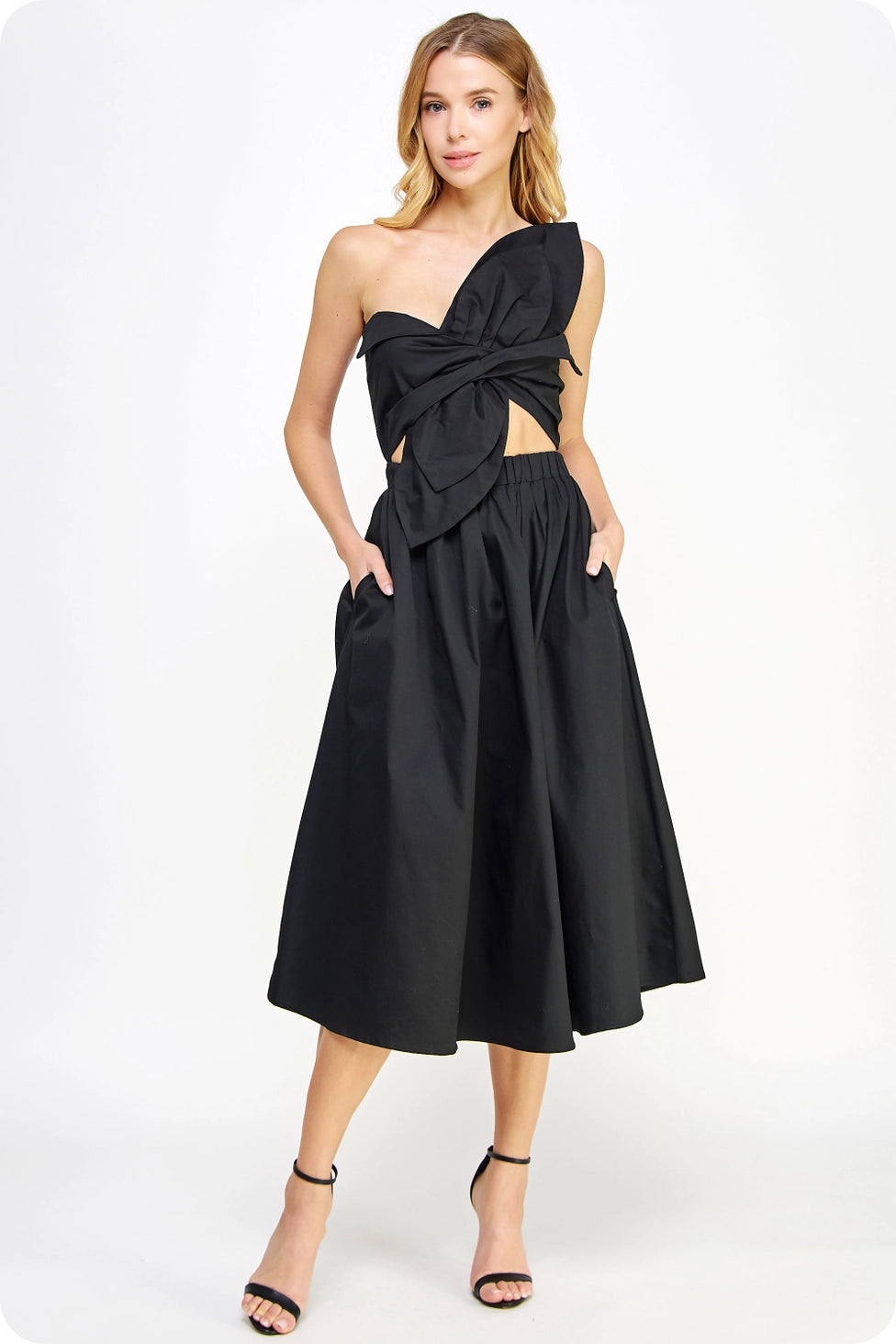 Fiona Knotted Bow Midi Dress