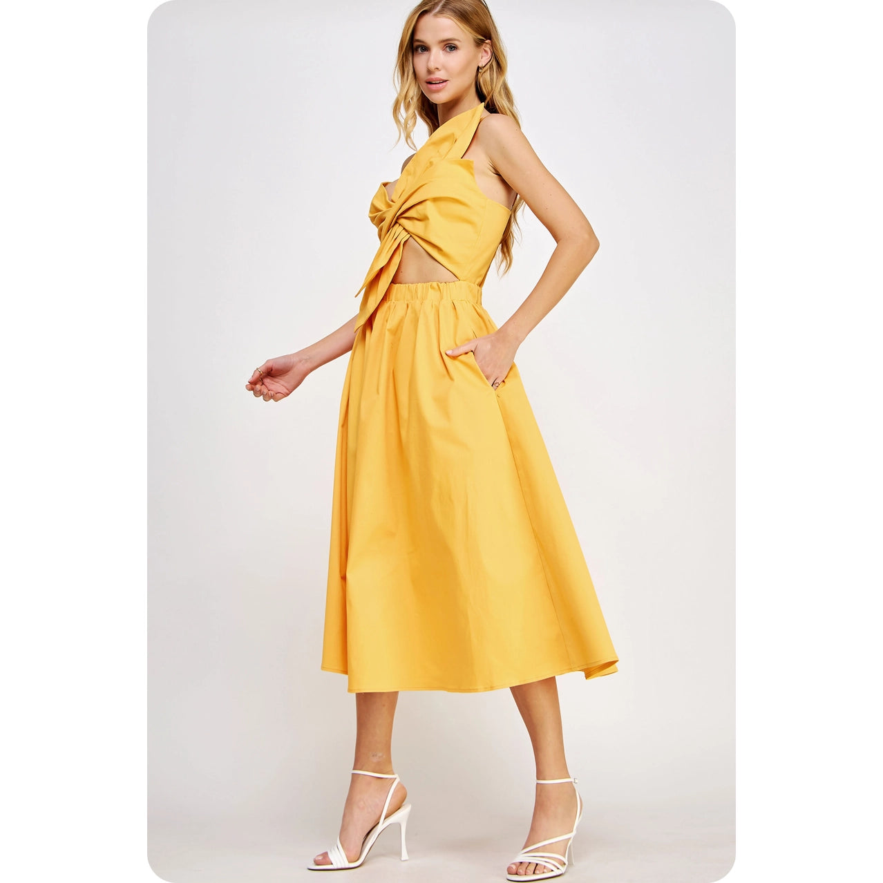 Fiona Knotted Bow Midi Dress