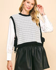 Gemma Woven Knit Combo Blouse