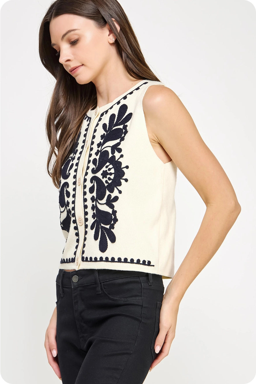Giana Embroidered Vest