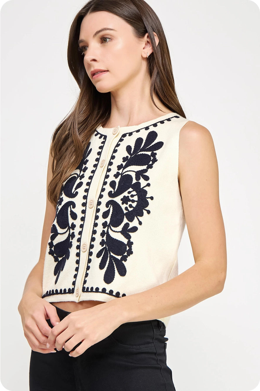 Giana Embroidered Vest