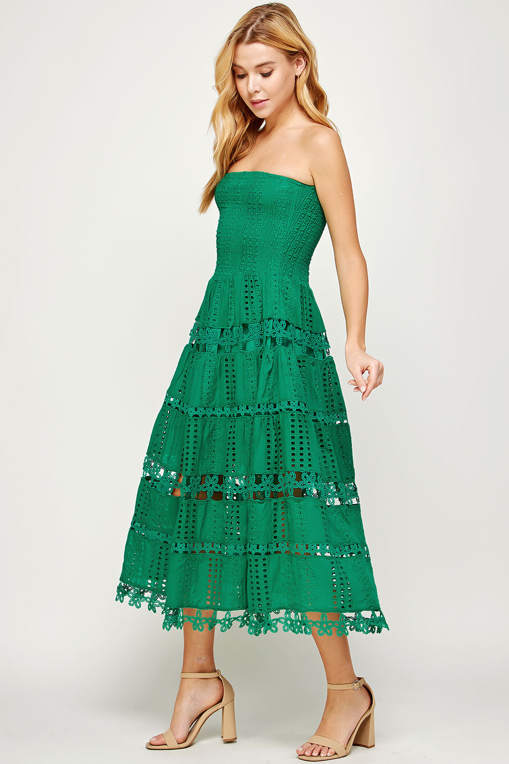 Gigi Eyelet Lace Tube Dress