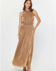 Megan Metallic Sleeveless Maxi Dress