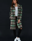 Green, Brown and Black Plaid Coat