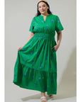 Kelly Floral Poplin Maxi Dress - Plus Size