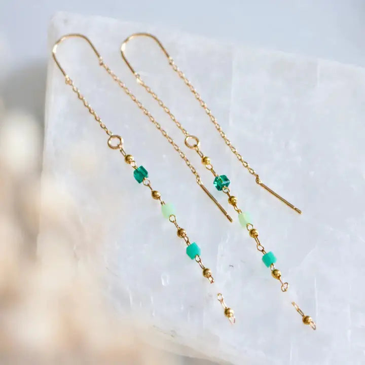 Gemma Beaded Threader Earrings