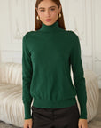 Lena Turtleneck with Button Sleeve Detail