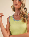 Penny Picot Trim Ribbed Knit Tank