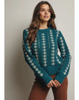 Ella Embroidered Cable Knit Sweater