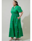 Kelly Floral Poplin Maxi Dress - Plus Size