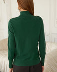 Lena Turtleneck with Button Sleeve Detail