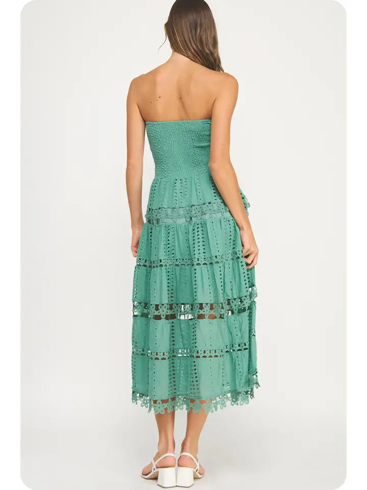 Gigi Eyelet Lace Tube Dress