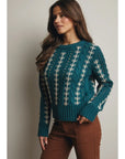 Ella Embroidered Cable Knit Sweater