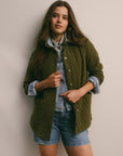 Quilted Corduroy Button-Up Jacket