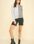 Color Block Button Down Cardigan