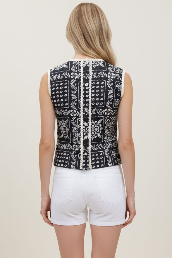 Bobbi Bandana Patchwork Top