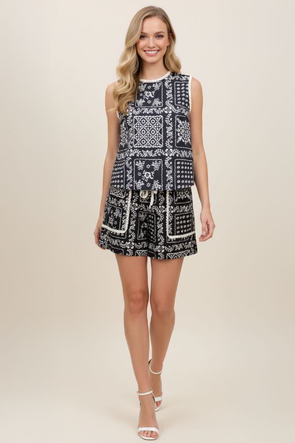 Bobbi Bandana Patchwork Top