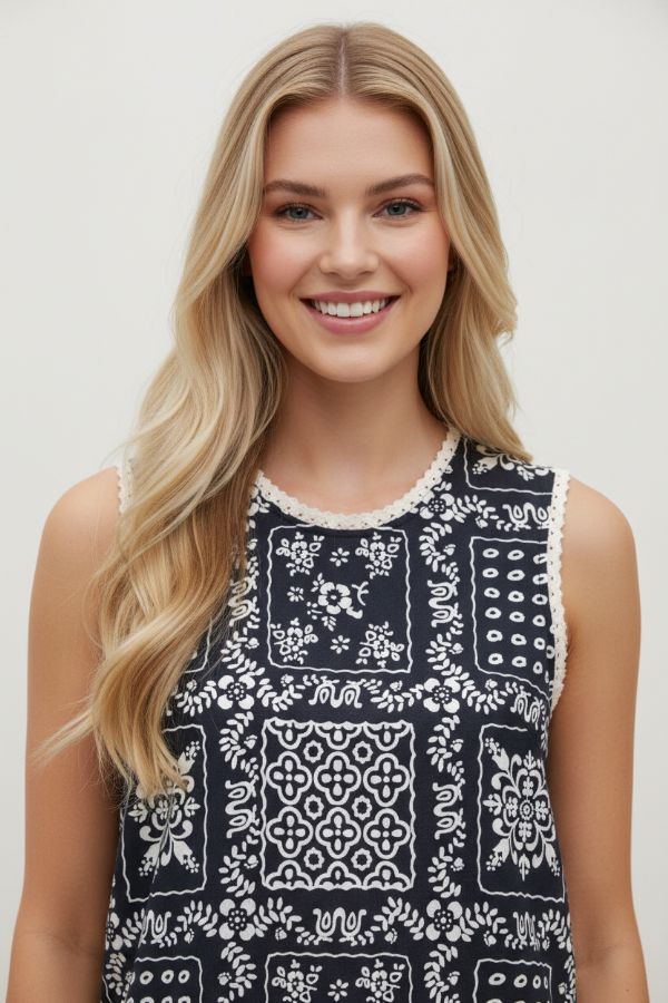 Bobbi Bandana Patchwork Top