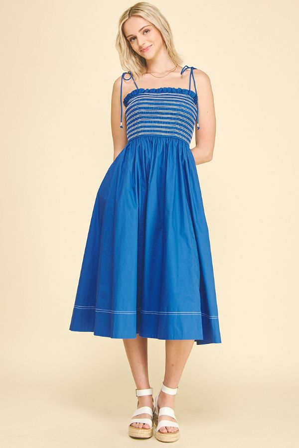 Silvia Smocking Midi Dress