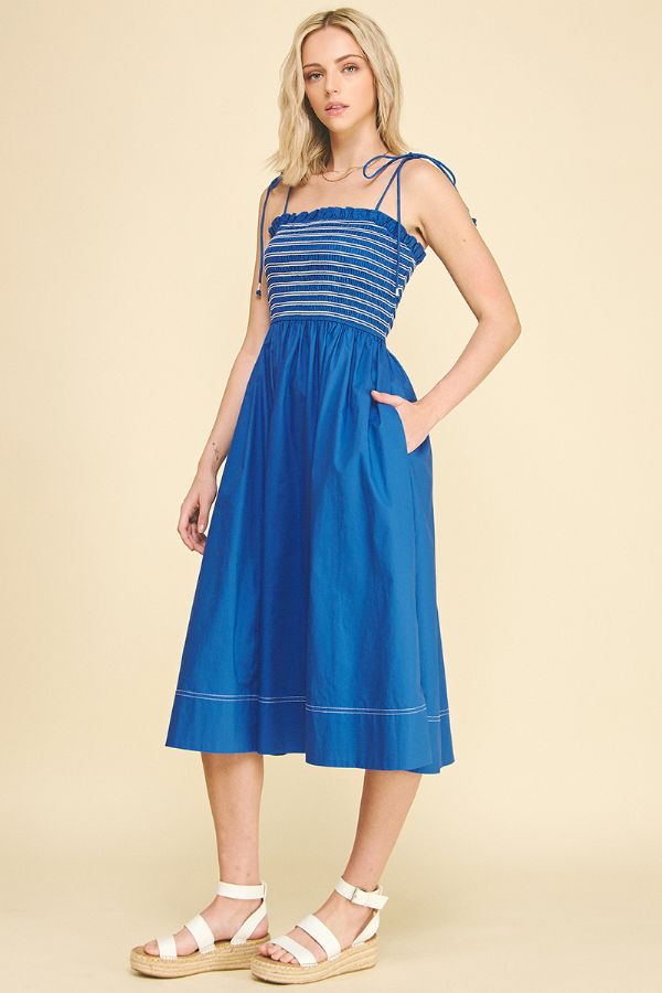 Silvia Smocking Midi Dress