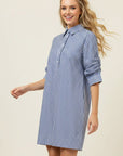 Sarah Stripe Button Down Mini Dress