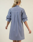 Sarah Stripe Button Down Mini Dress