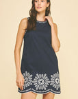 Ellie Embroidered Mini Dress