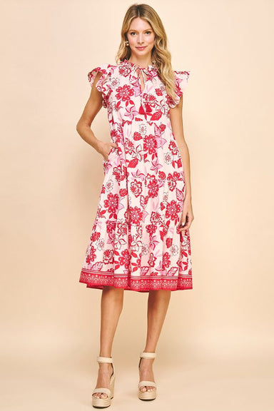 Marina Floral Print Midi Dress