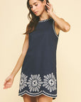 Ellie Embroidered Mini Dress