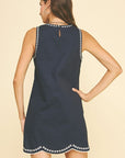 Ellie Embroidered Mini Dress
