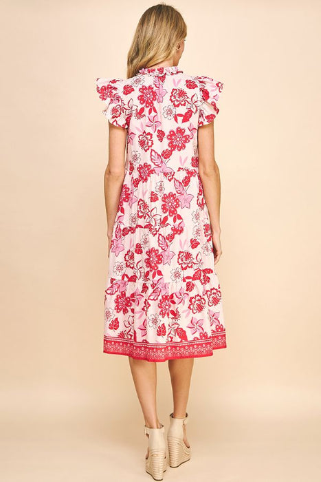Marina Floral Print Midi Dress